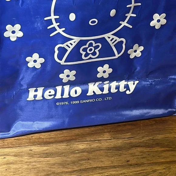 VTG 1999 hello kitty sanrio co. smiles ltd blue nylon tote handbag - Picture 3 of 16